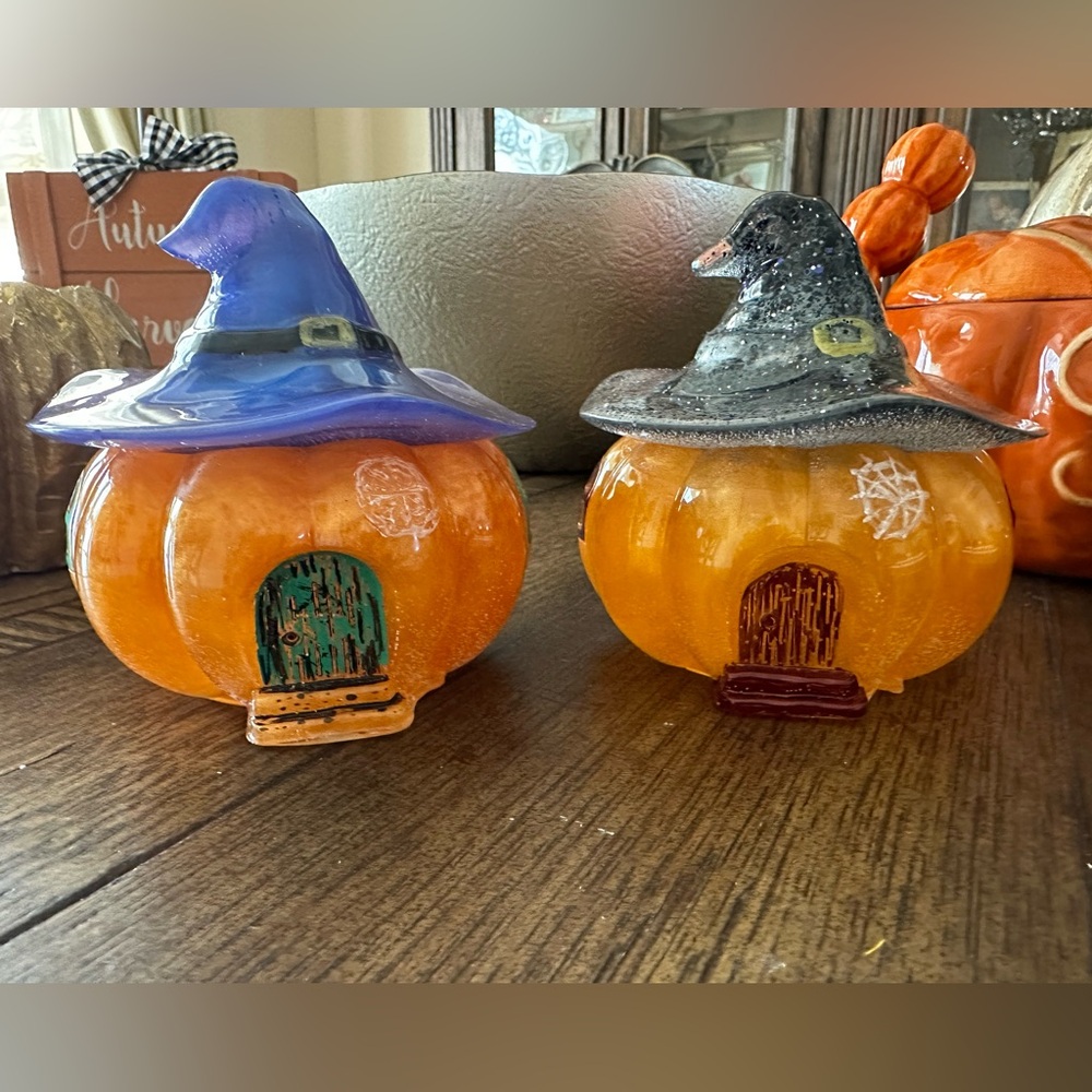 Brand New Witches Hat Pumpkin Halloween Jar 🎃Candle Holder 🎃Storage